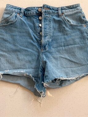 ROLLA'S High-Waist Light Blue Denim Button-Front Shorts